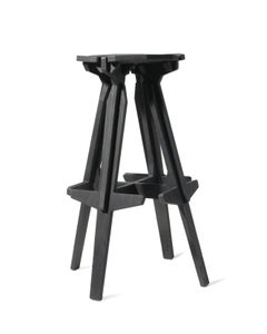Sculptural engineered  complex 'Stack' bar stool /charcoal black/