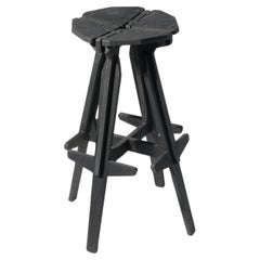 Sculptural engineered  complex 'Stack' bar stool /charcoal black/