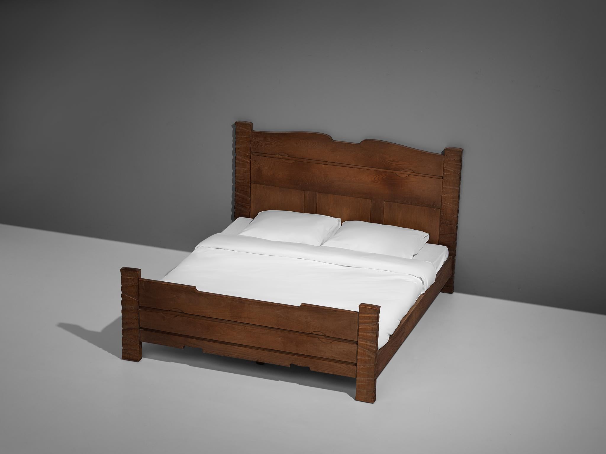 Sculptural Ernesto Valabrega Kingsize Bed in Oak 7