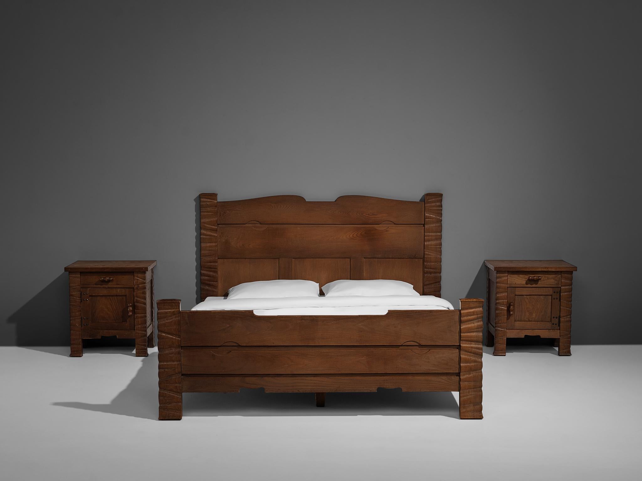 Sculptural Ernesto Valabrega Kingsize Bed in Oak 8