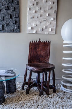 Sculptural Ethiopian Jimma Chair, Carved from One Piece of Wood, circa 1880