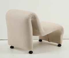 Sculptural Etienne Fermigier Lounge Chairs, White, 1970s, France