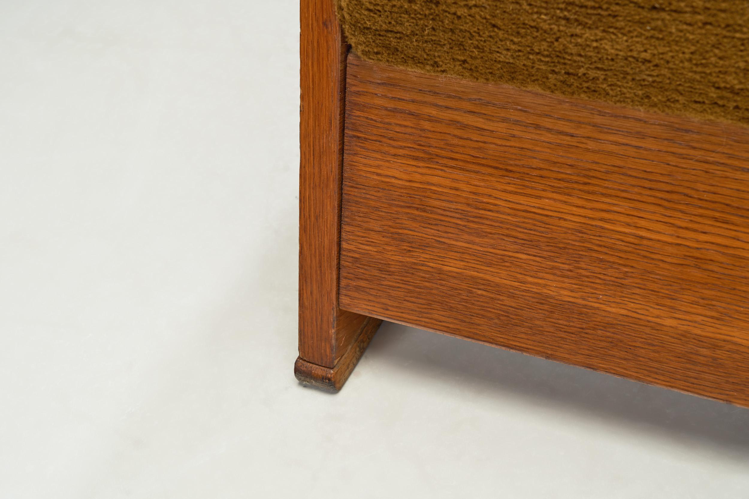Sculptural European Modern Oak Lounge Chair, Europe 1960s 7