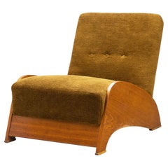 Vintage Sculptural European Modern Oak Lounge Chair, Europe 1960s