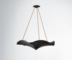 “Evadoras” Sculptural Pendant Light in Black Plaster – Customisable, Handcrafted