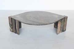Sculptural Eye Shaped Dark Marble Coffee Table, Italy, 1970