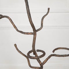 Sculptural Faux Bois Iron Plant Stand