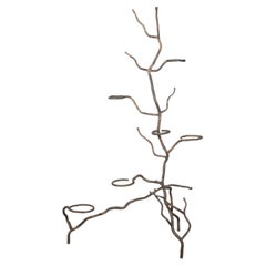 Sculptural Faux Bois Iron Plant Stand