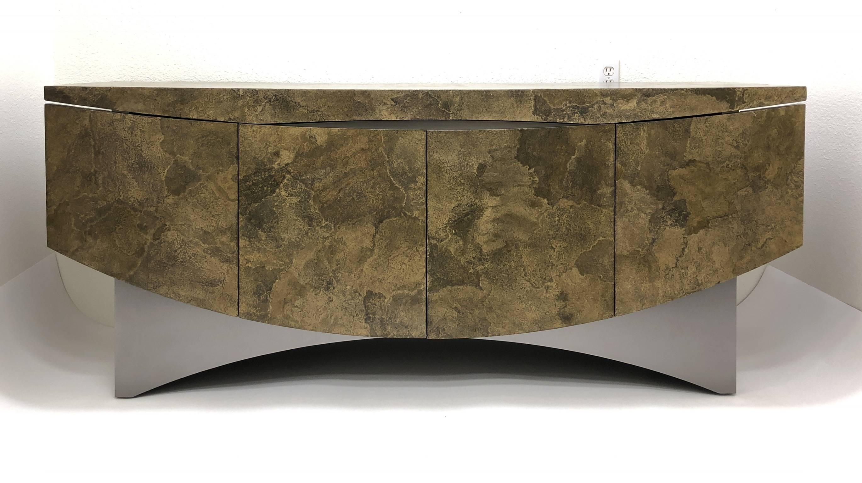Sculptural Faux Stone and Lacquer Cabinet by Steve Chase For Sale 4