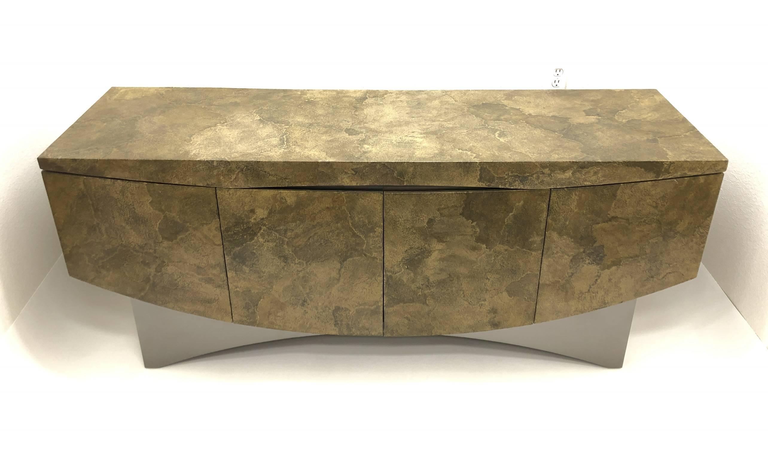 Modern Sculptural Faux Stone and Lacquer Cabinet by Steve Chase For Sale
