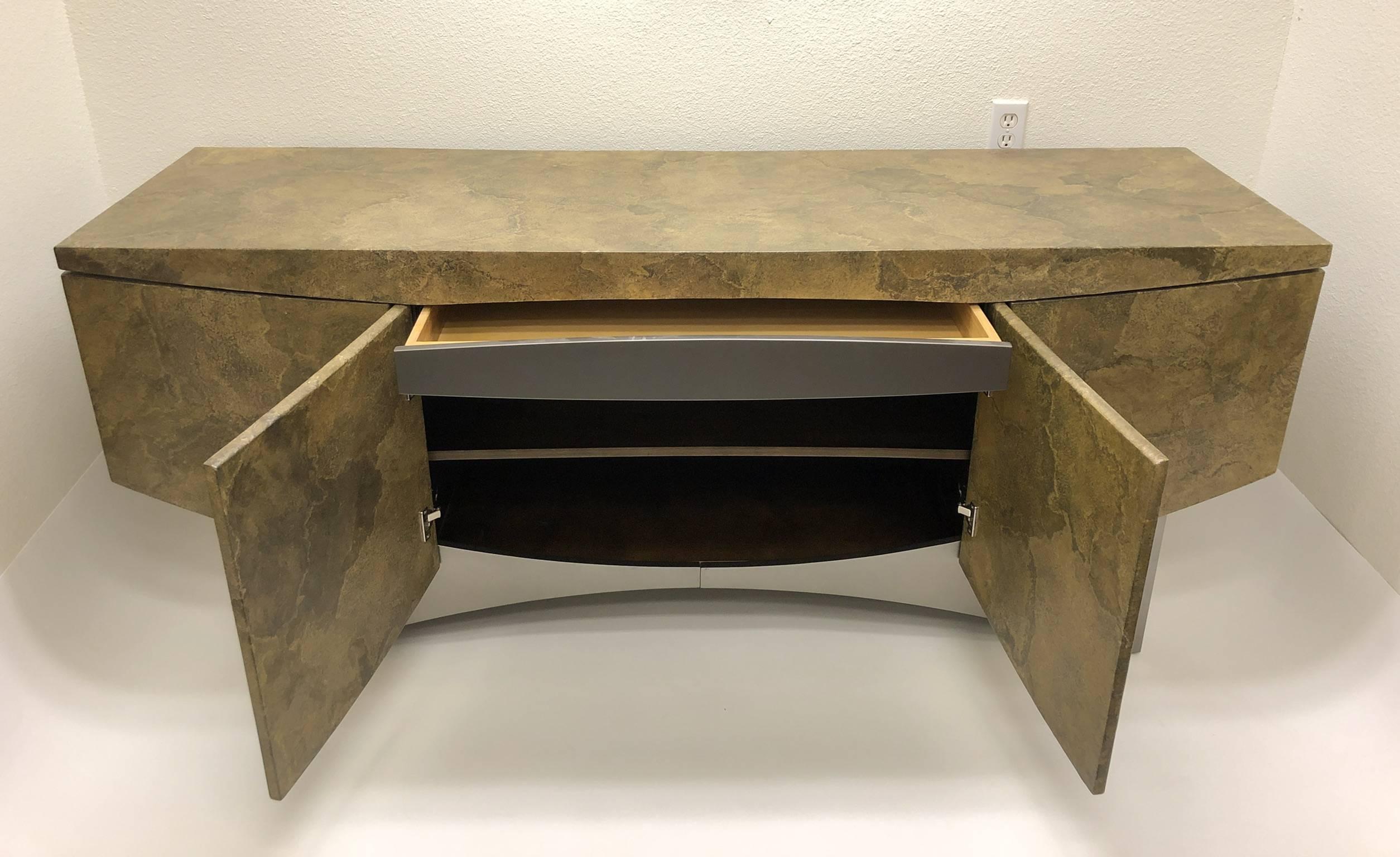 Sculptural Faux Stone and Lacquer Cabinet by Steve Chase In Good Condition For Sale In Palm Springs, CA