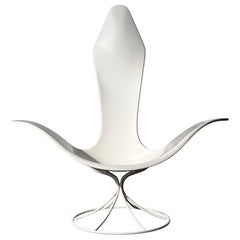 Sculptural Fiberglass White Tulip Lounge Chair by Erwine & Estelle Laverne 1950s Sculptural Fiberglass White Tulip Lounge Chair by Erwine & Estelle Laverne 1950s