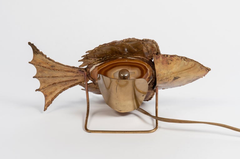 Paire De Lampes Henri Fernandez En Laiton Sculpté