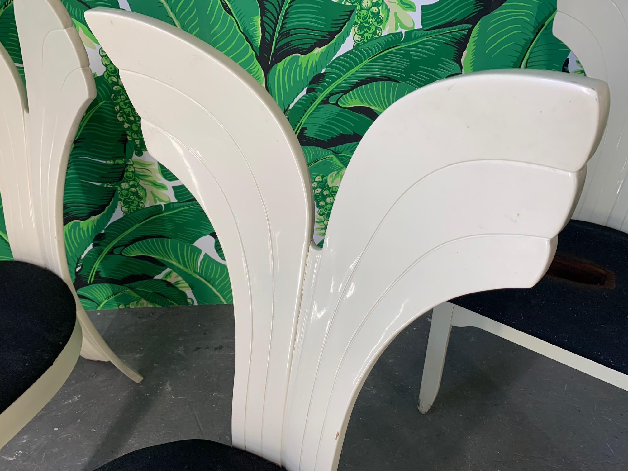 Sculptural Fish Tail Back Dining Chairs in the Manner of Ello, Set of Six In Good Condition In Jacksonville, FL