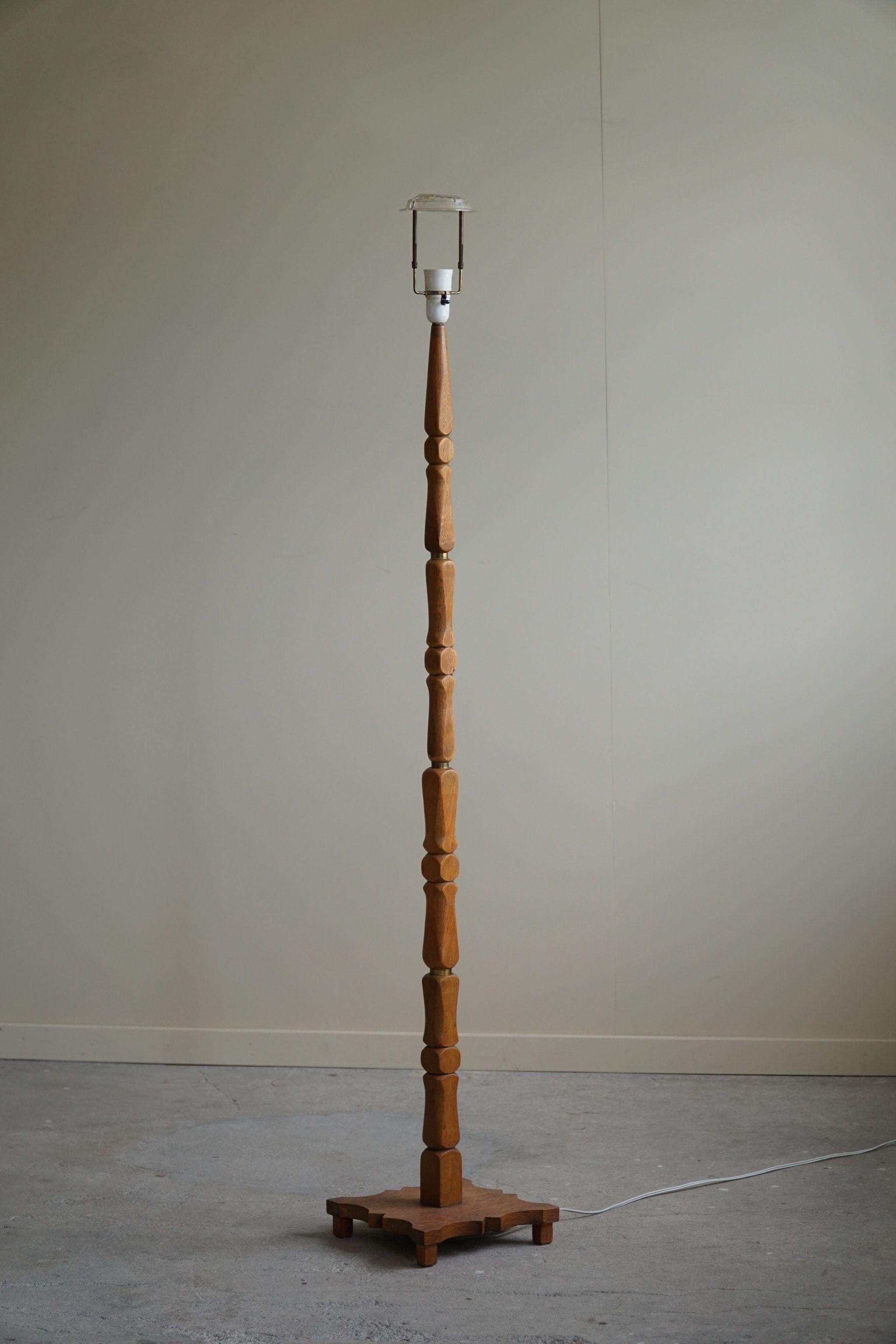 Sculptural Floor Lamp in Oak, Danish Mid Century Modern, 1950s 8