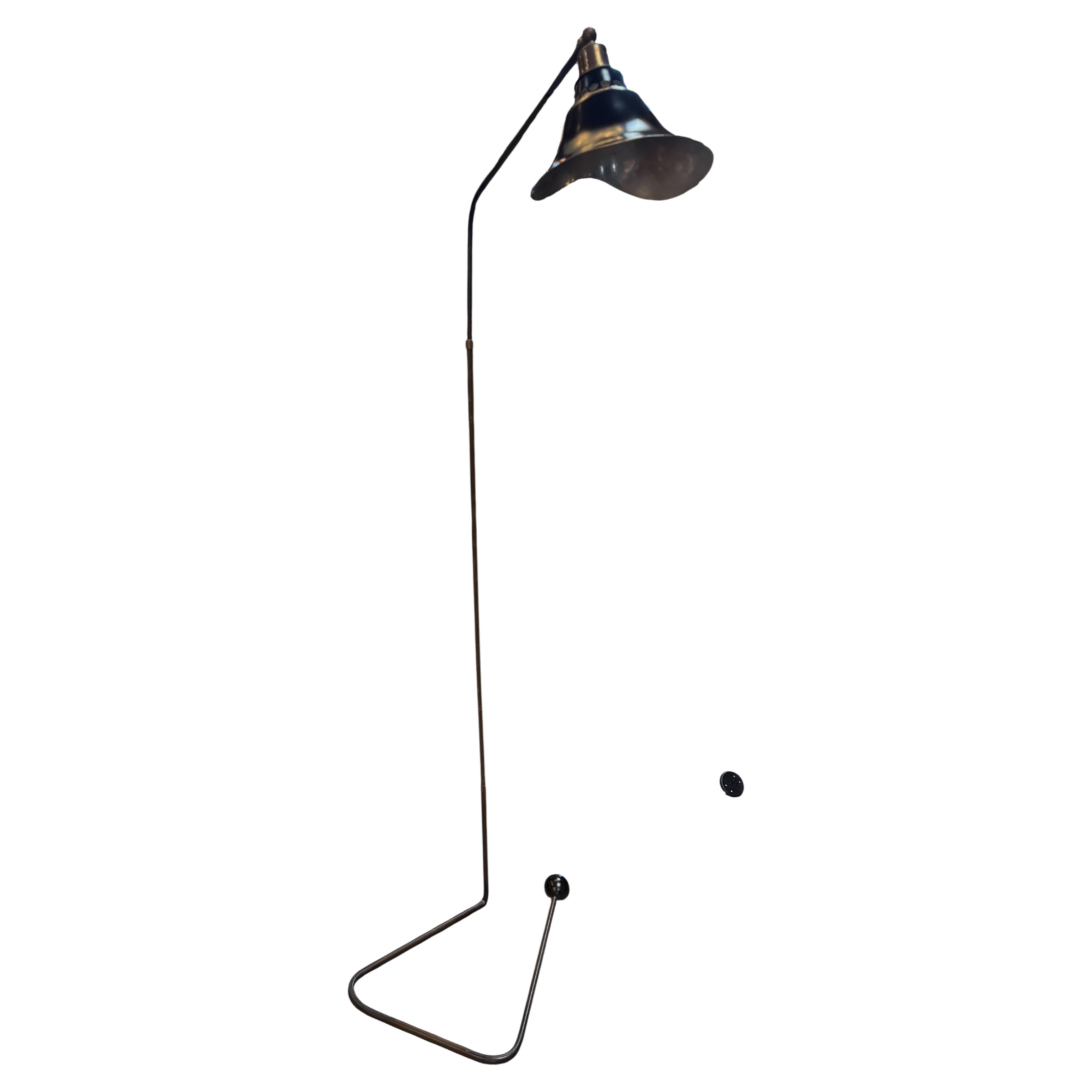 Lampada da terra scultorea con base curva, anni '50