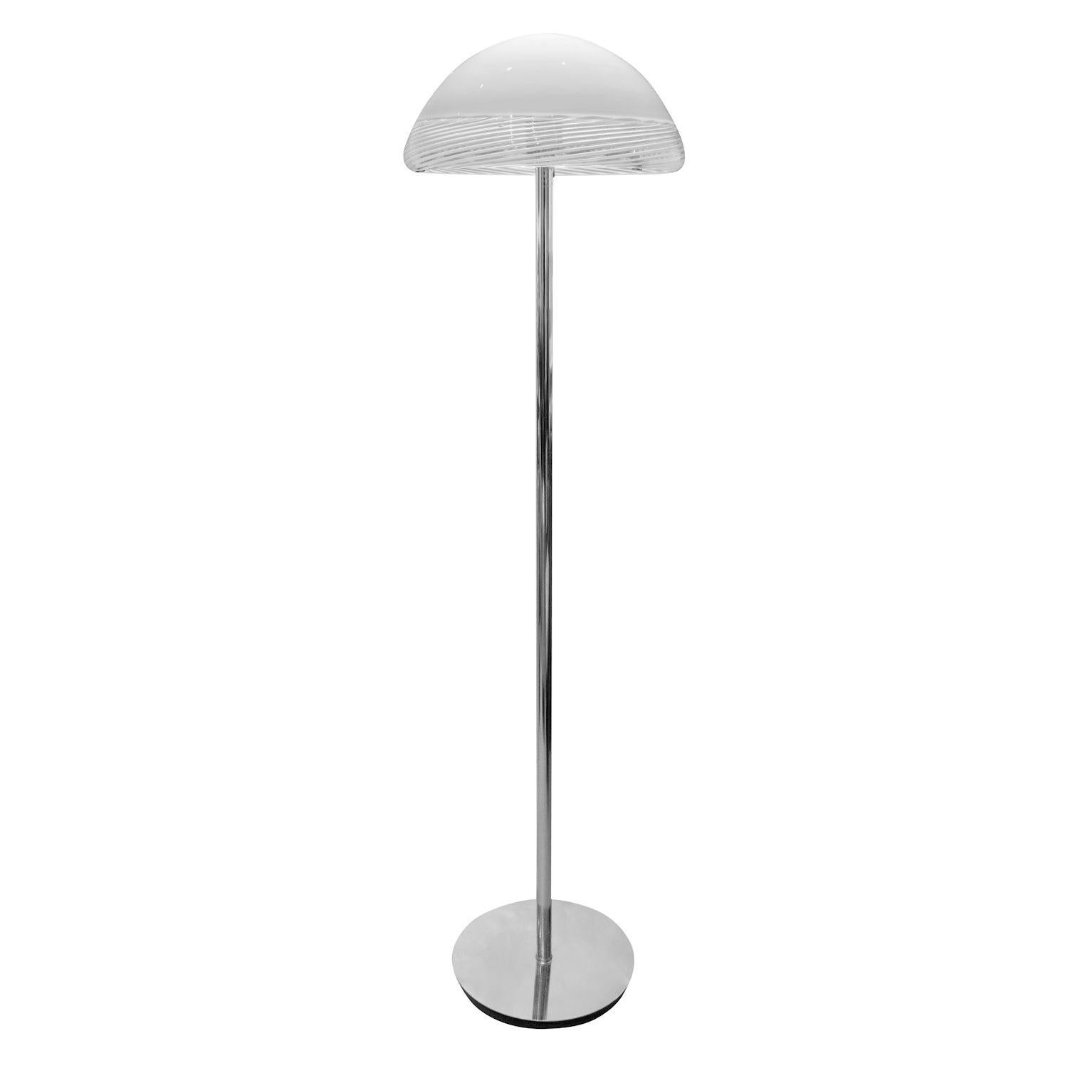 Sculptural Floor Lamp with Murano Glass Shade, 1970s For Sale