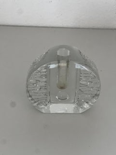 Sculptural Flower holder in Clear Glass , very decorative & unusual