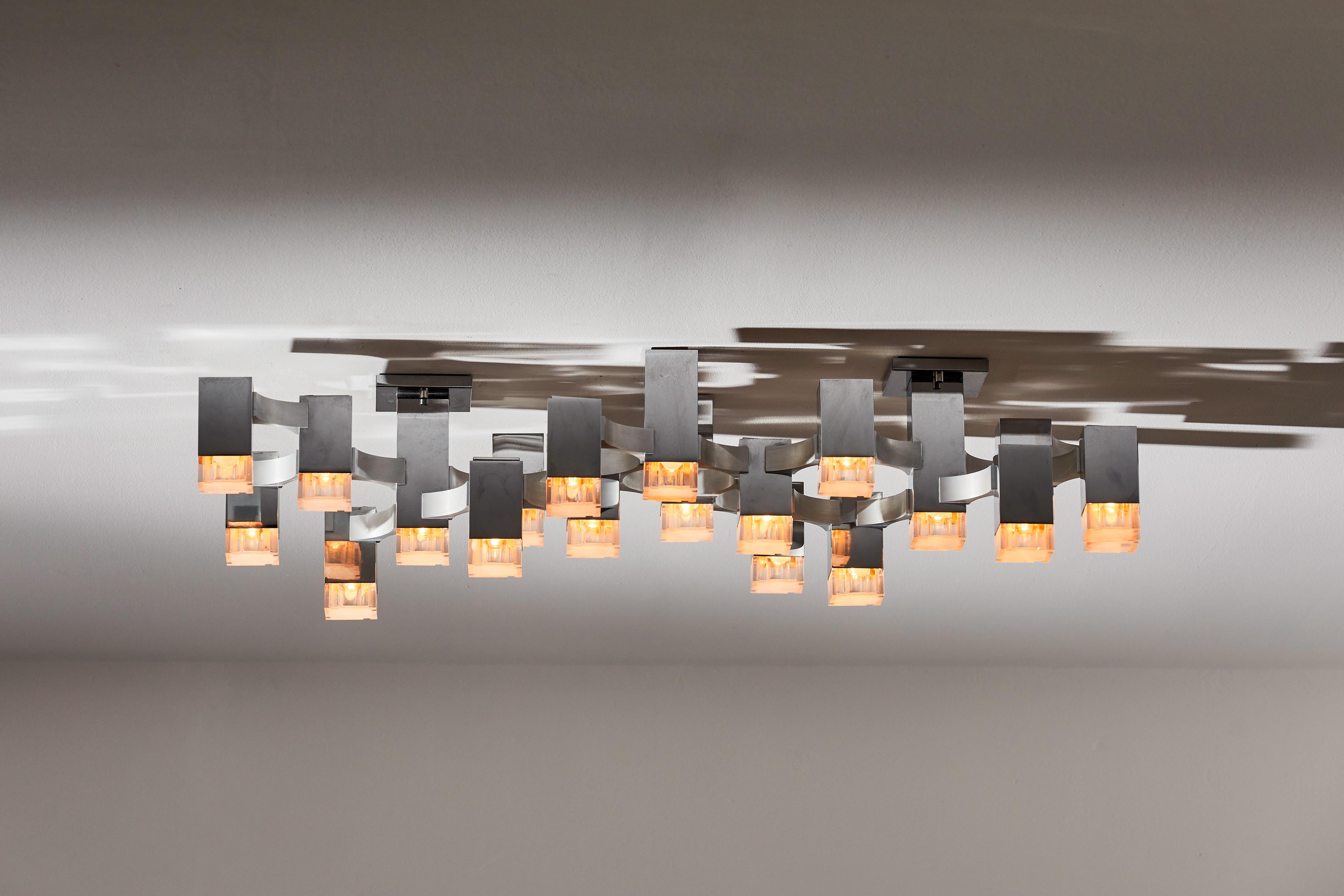 Italian Sculptural Flushmount Ceiling Light by Gaetano Sciolari