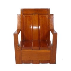 Sculptural Folk Art Door Lounge Chair Gerrit Rietveld Style Mid Century c 1940s