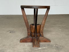 Sculptural Folk Art Side Table in Solid Wood, Mid-20th Century