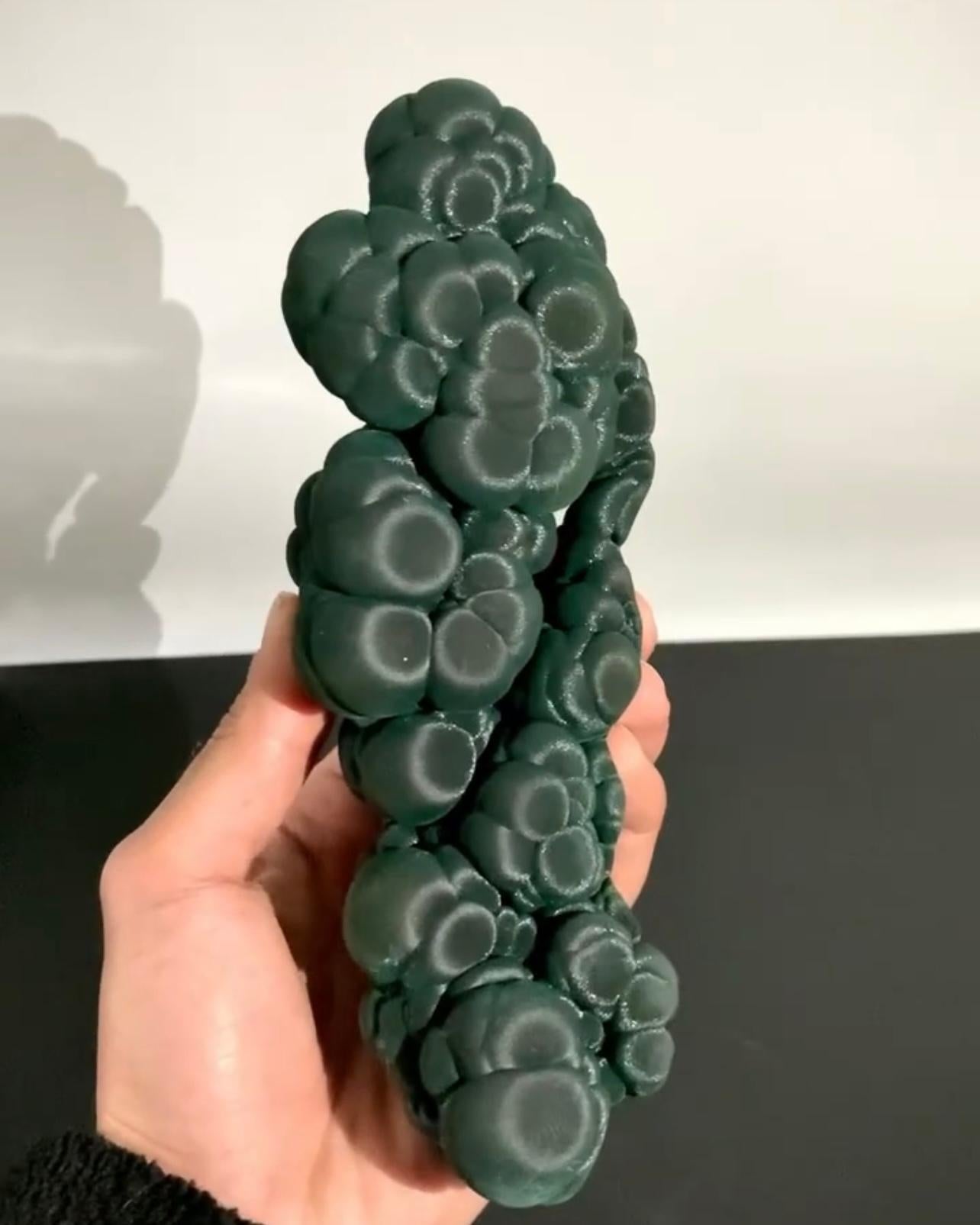 Sculptural Forest Green Alien Eye Malachite From China For Sale 3