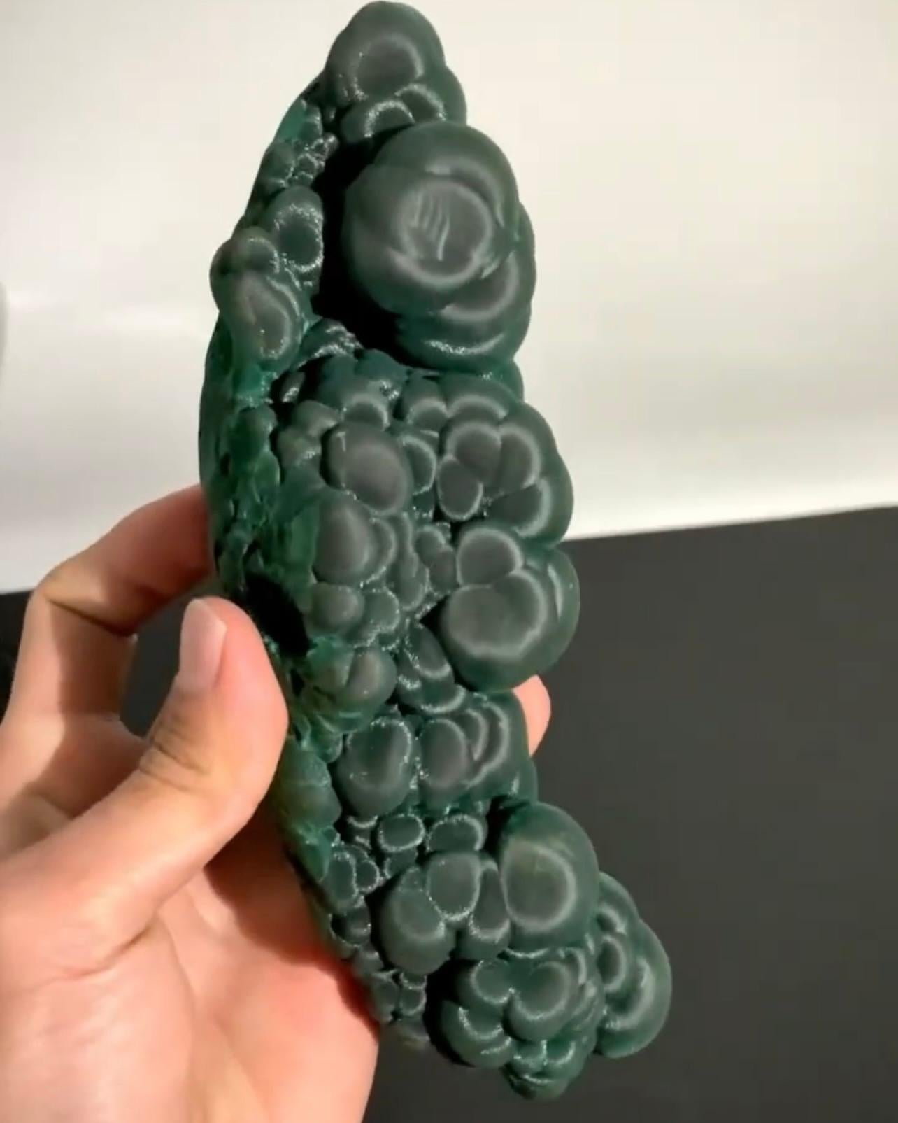 Adam Style Sculptural Forest Green Alien Eye Malachite From China For Sale