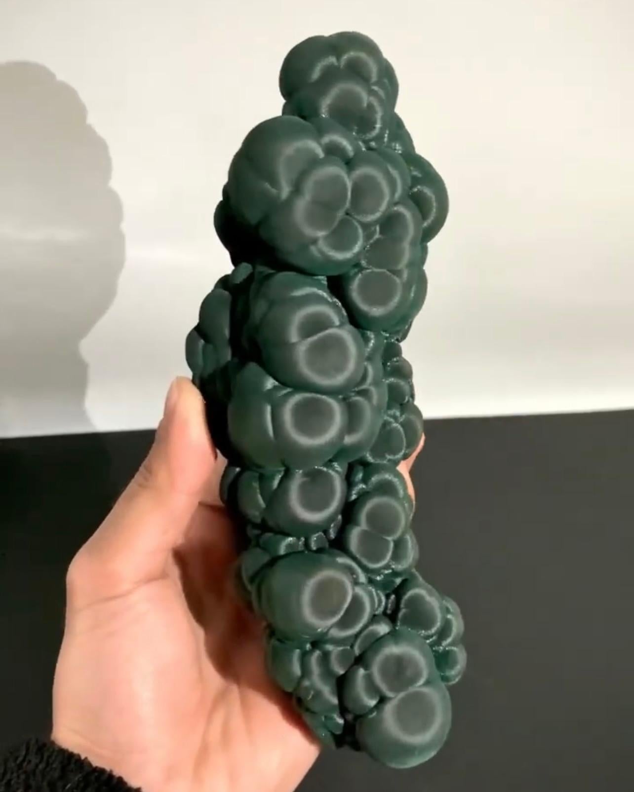 Sculptural Forest Green Alien Eye Malachite From China For Sale 2