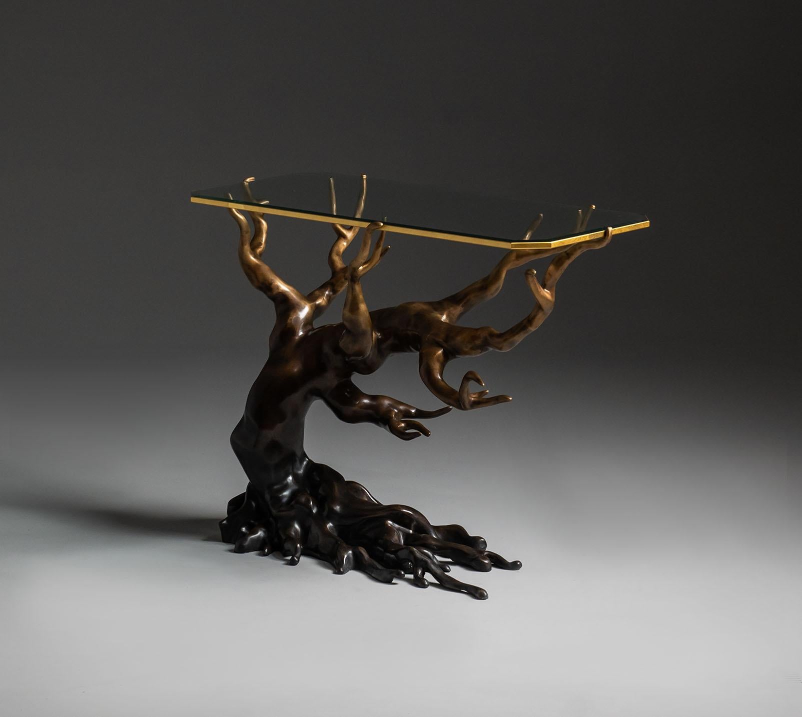 Sculptural Forest Side Table in stock at Elan Atelier NYC Showroom

The forest side table is an intricately crafted sculpture in cast bronze using the lost wax technique. The finish is in flaxen (ombre) bronze. It graduates from dark-bronze at the