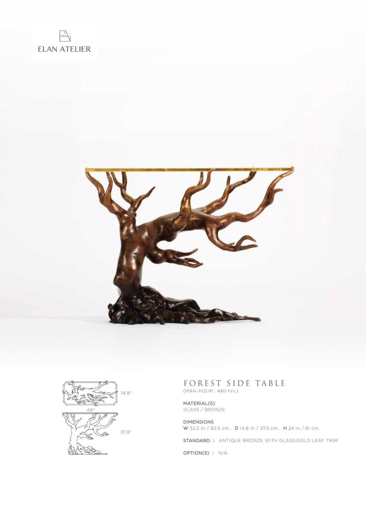 Contemporary Sculptural Forest Side Table in Cast Bronze by Elan Atelier (IN STOCK) For Sale