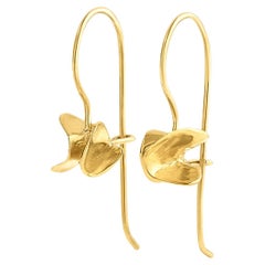 Skulpturale Form Zeitgenössische Halskette 14K Gold mit Weizenkette