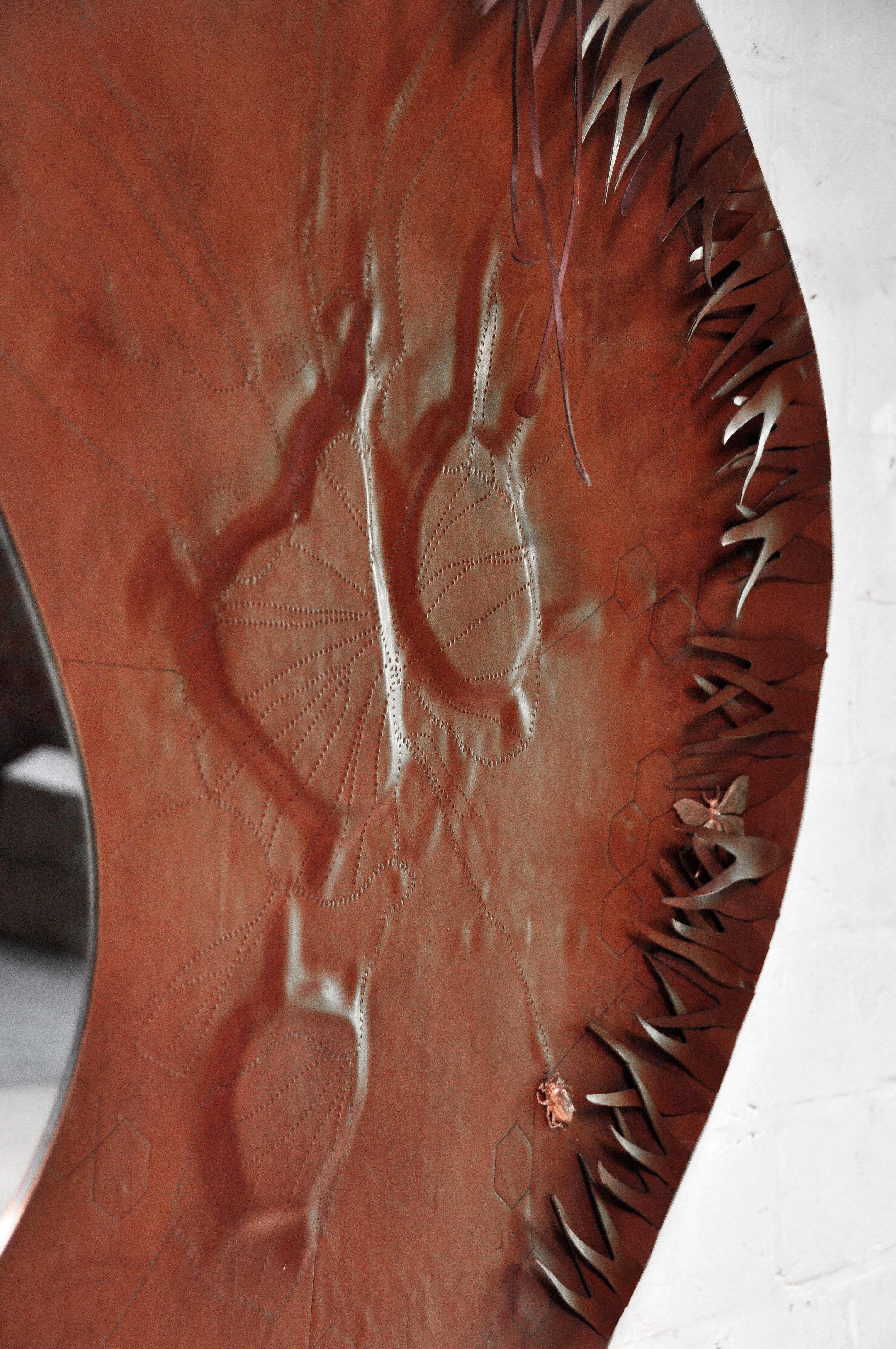 Sculptural Free Form Leather Mirror, France, 1990s For Sale 3