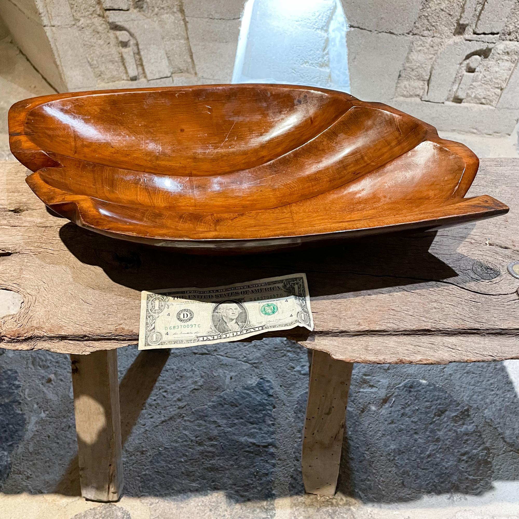 Sculptural Free Form Wood Fruit Bowl Organic Modern from Mexico, 1970s 3