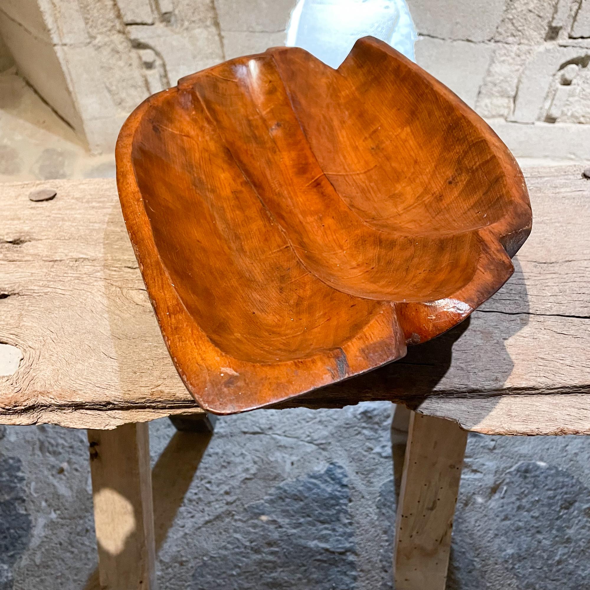 Mexican Sculptural Free Form Wood Fruit Bowl Organic Modern from Mexico, 1970s