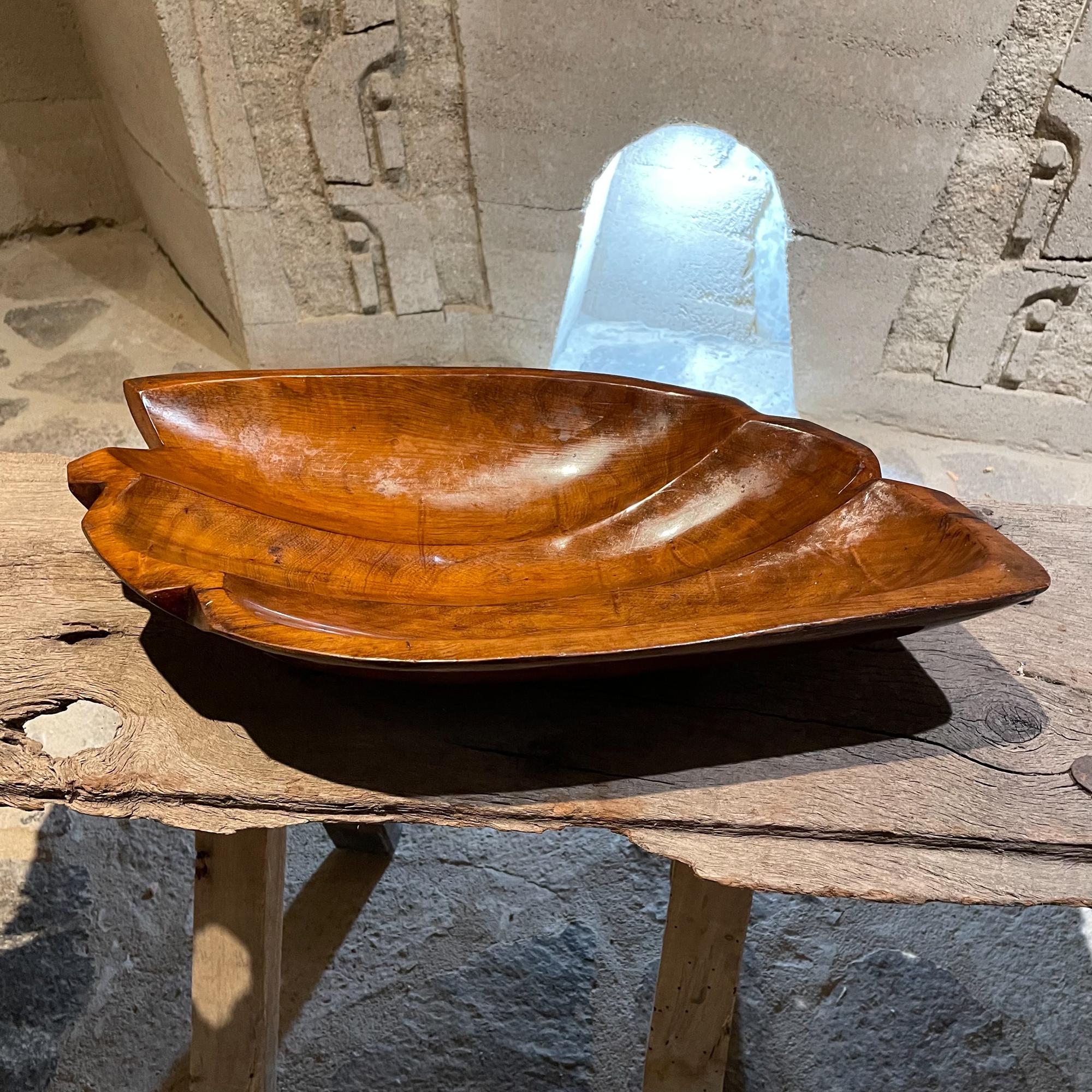 Late 20th Century Sculptural Free Form Wood Fruit Bowl Organic Modern from Mexico, 1970s