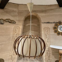 1950s Sculptural French Bamboo Large Pendant Lamp France
