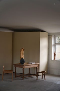 Sculptural French Baroque Style Dining Table / Desk in Solid Oak, 1930s