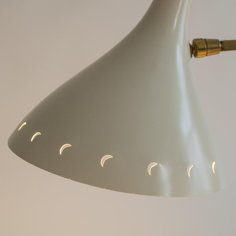 Sculptural French Brass and Lacquered Table Lamp, 1950s For Sale at 1stdibs