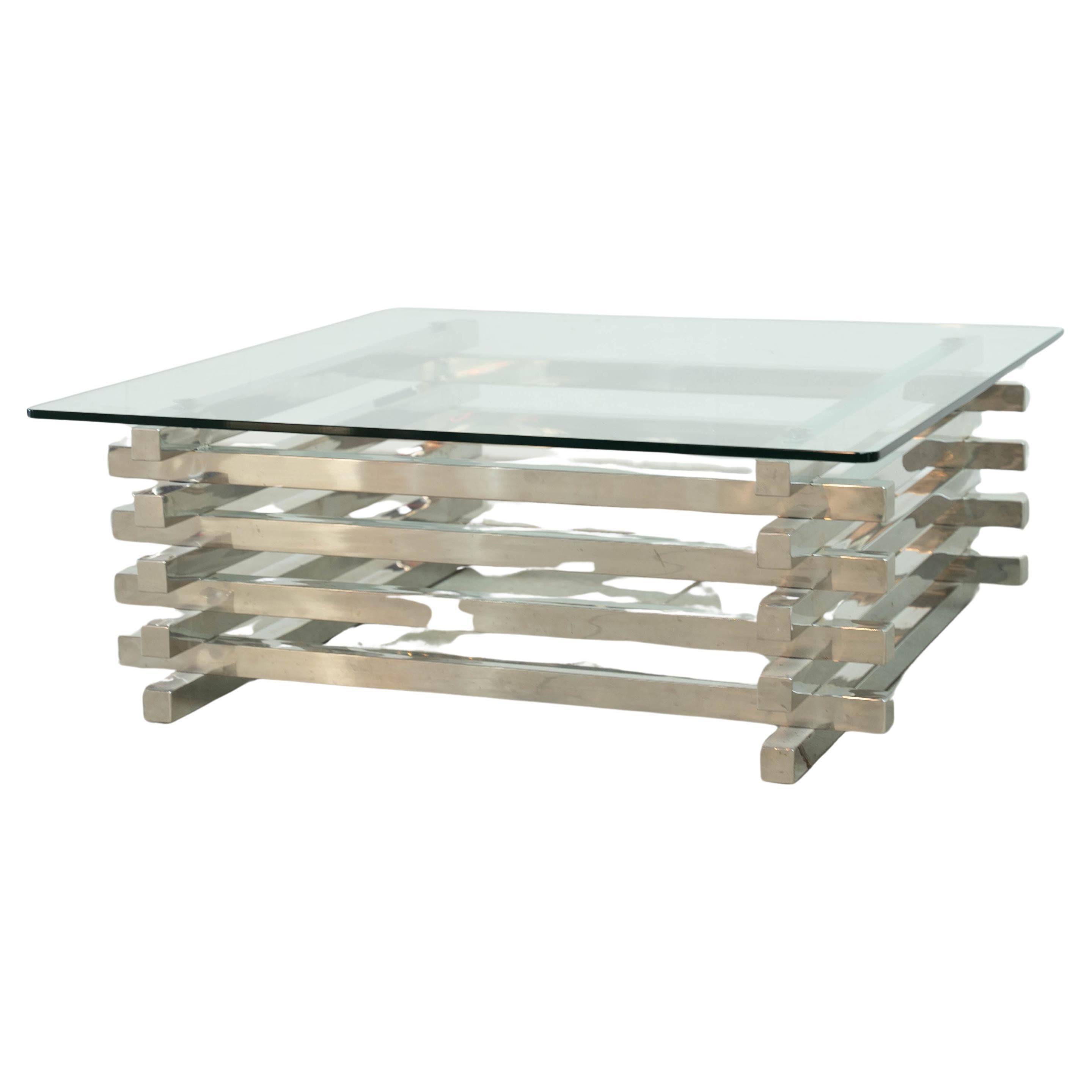 Sculptural French Chrome coffee table