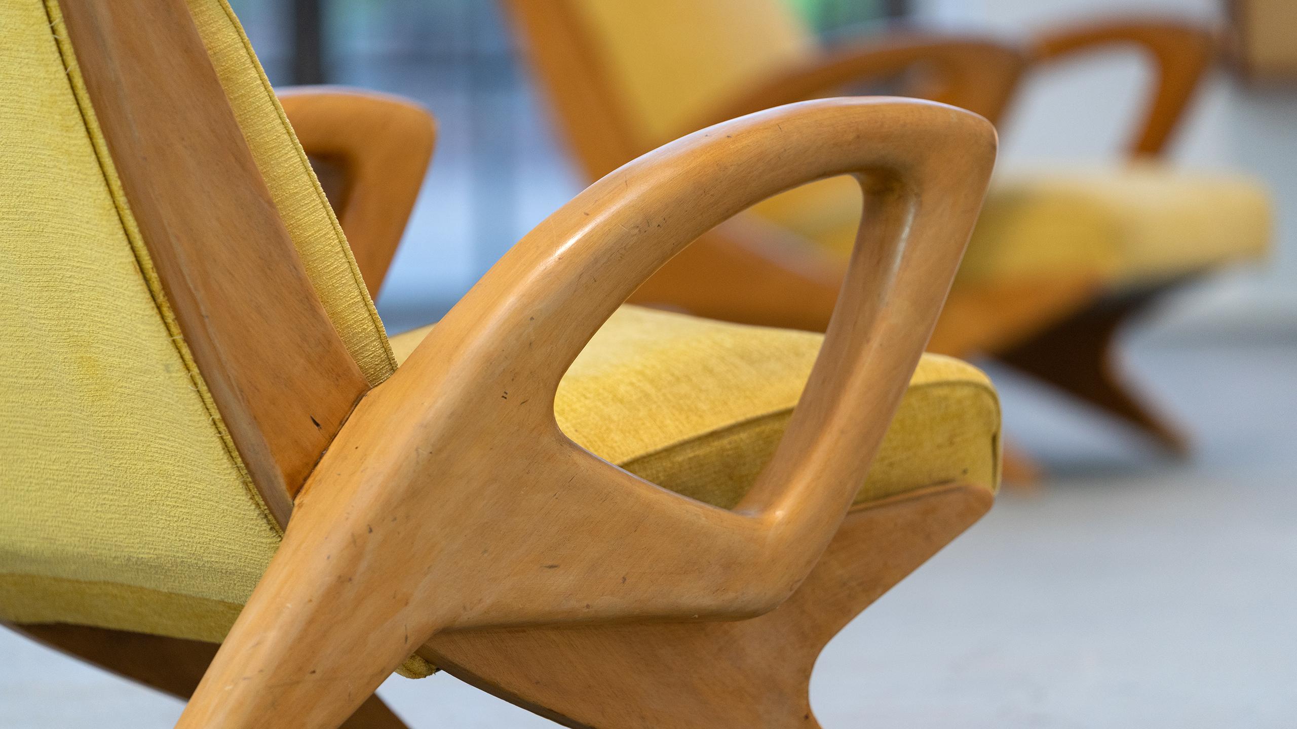 Sculptural French Lounge Chair in Elm circa 1960 Paris France Mid-Century Modern 11