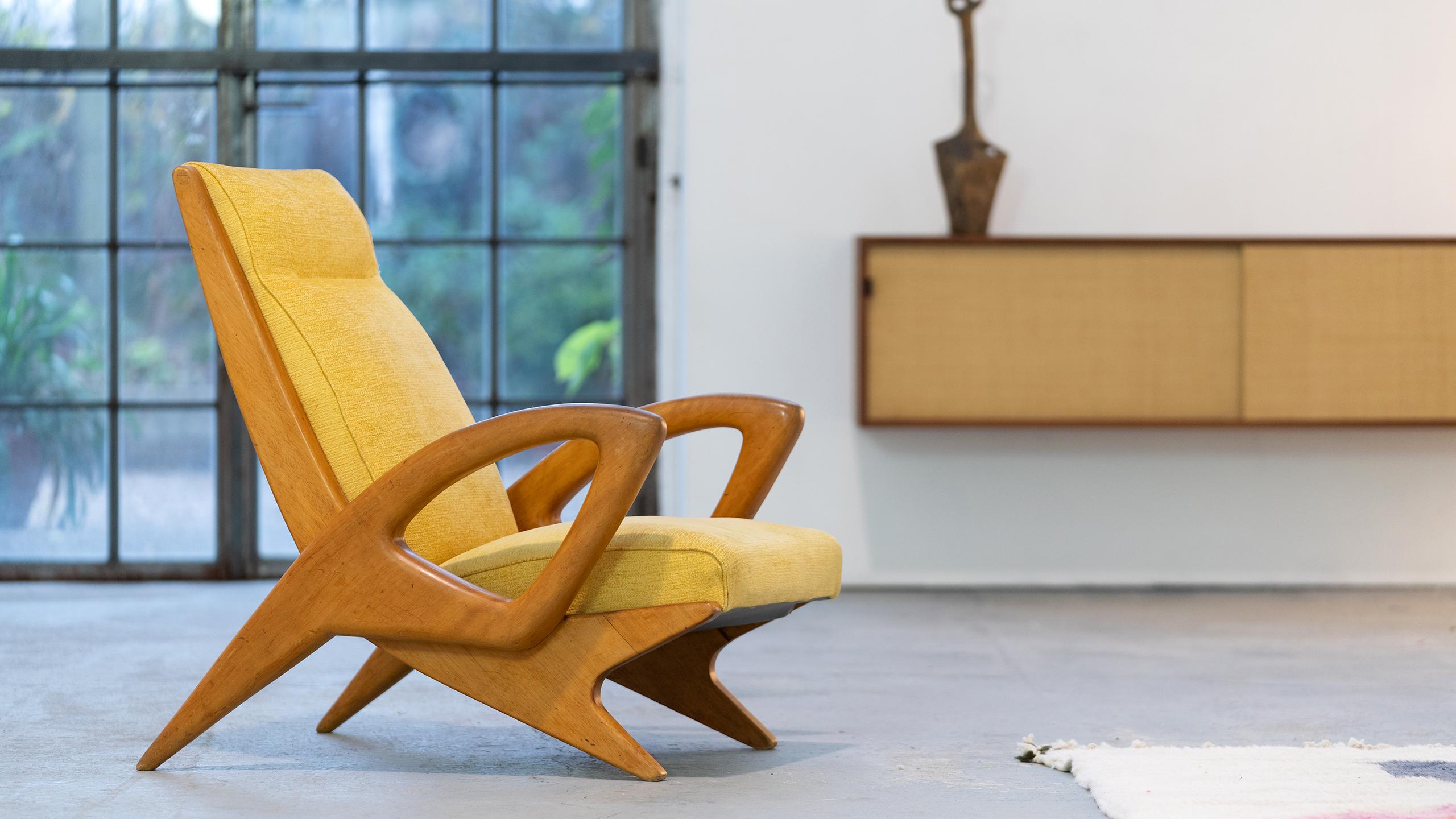 Sculptural French Lounge Chair in Elm circa 1960 Paris France Mid-Century Modern 12