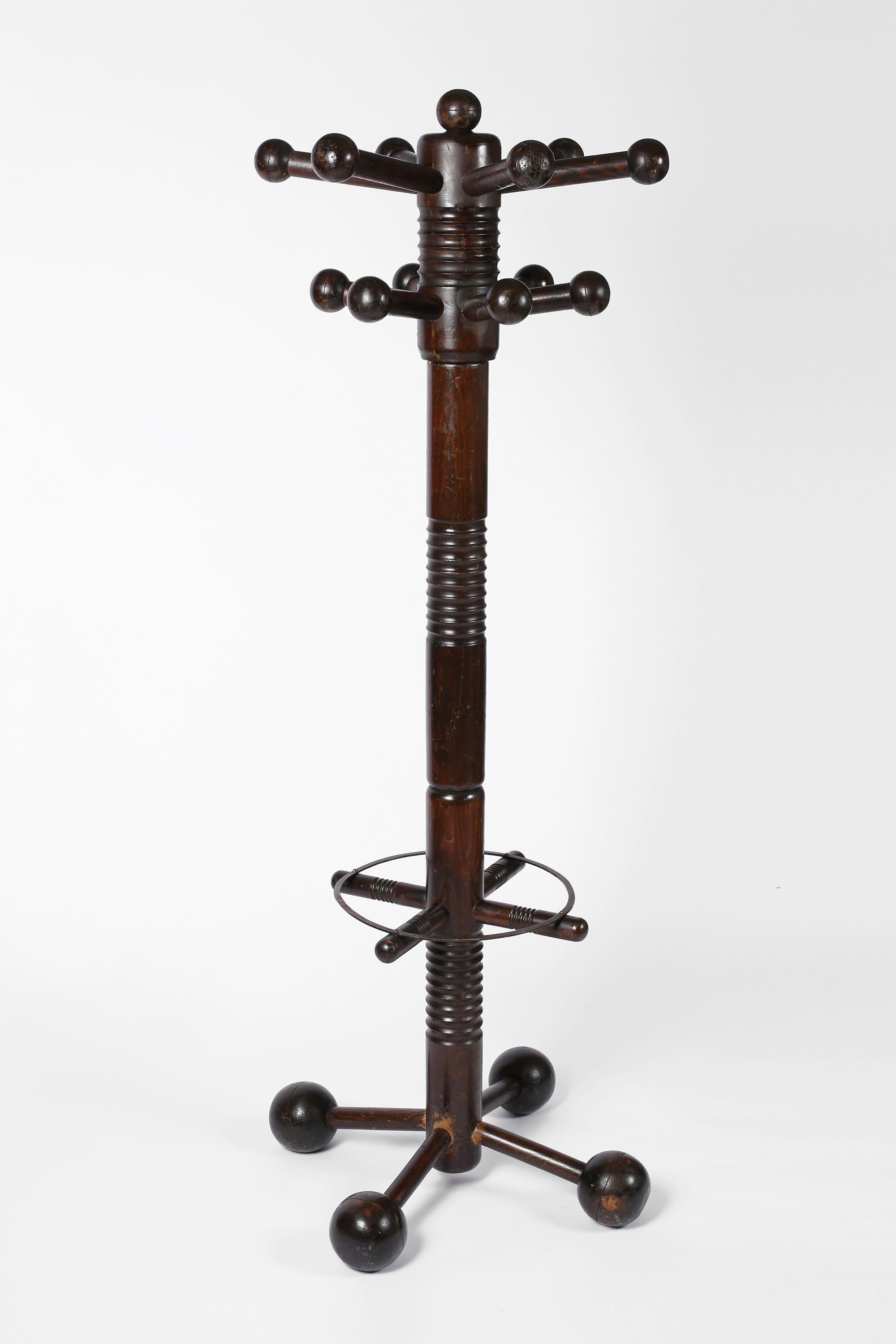 Sculptural French Oak Coat Stand by Charles Dudouyt c. 1940 8
