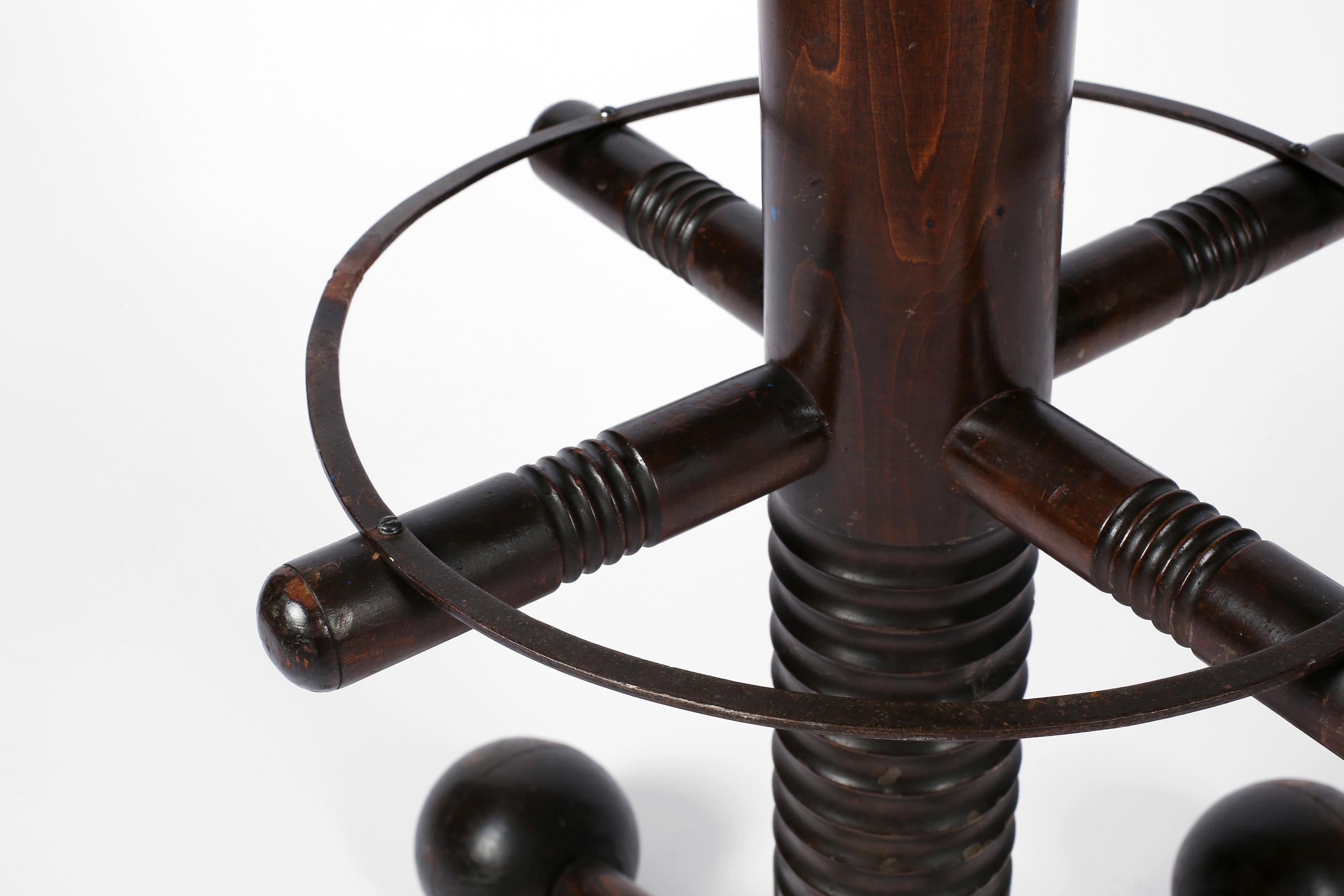 Sculptural French Oak Coat Stand by Charles Dudouyt c. 1940 1