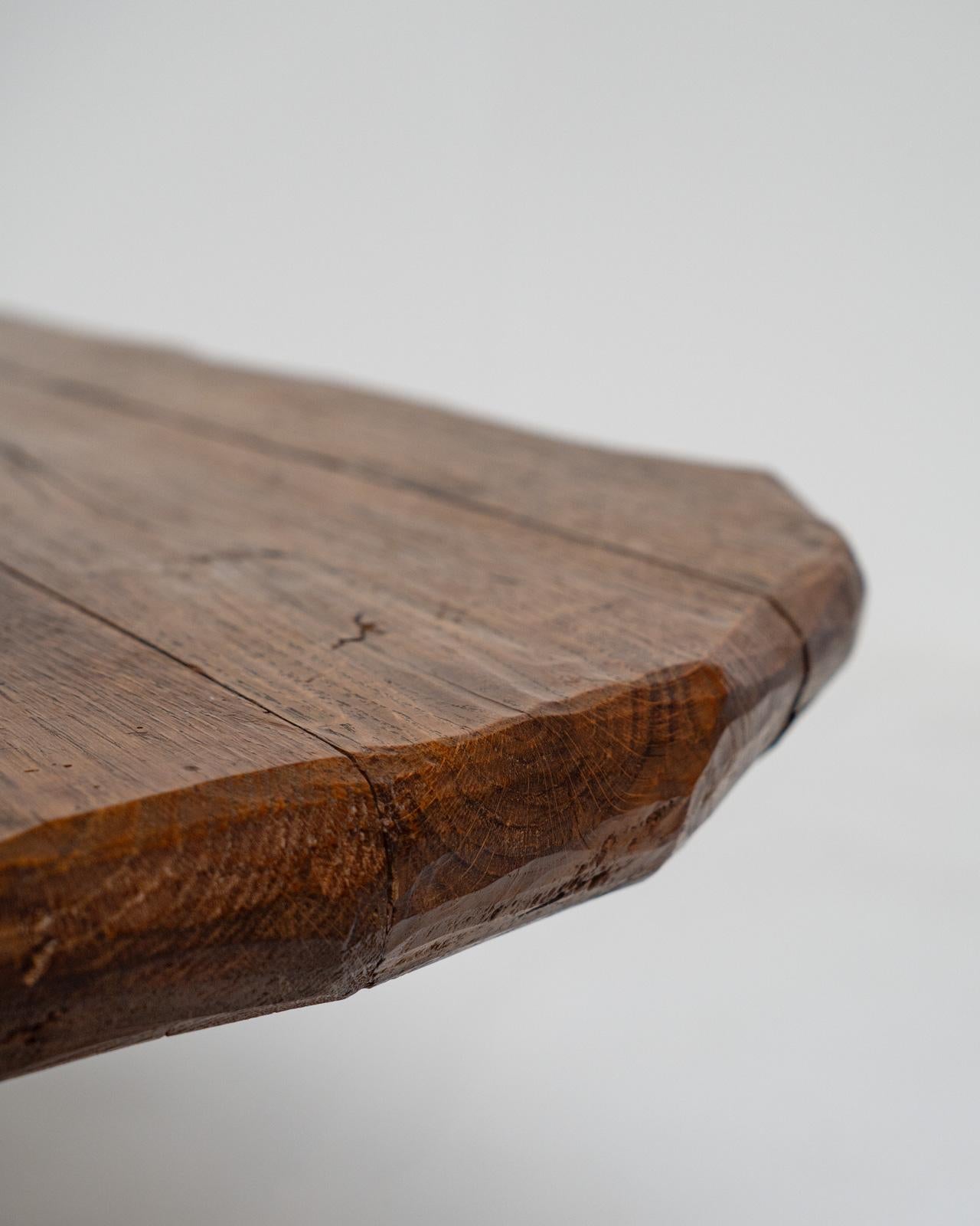 Table sculpturale à pied en tire-bouchon en Oak Oak français, France 1950s en vente 4