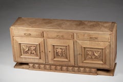 Jean-Charles Moreux - Inspired - Buffet - Oak - 1940s - France - Sculptural