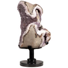 Sculptural Geode Heart with Amethyst and Druze, Agate, White Quartz and Calcite