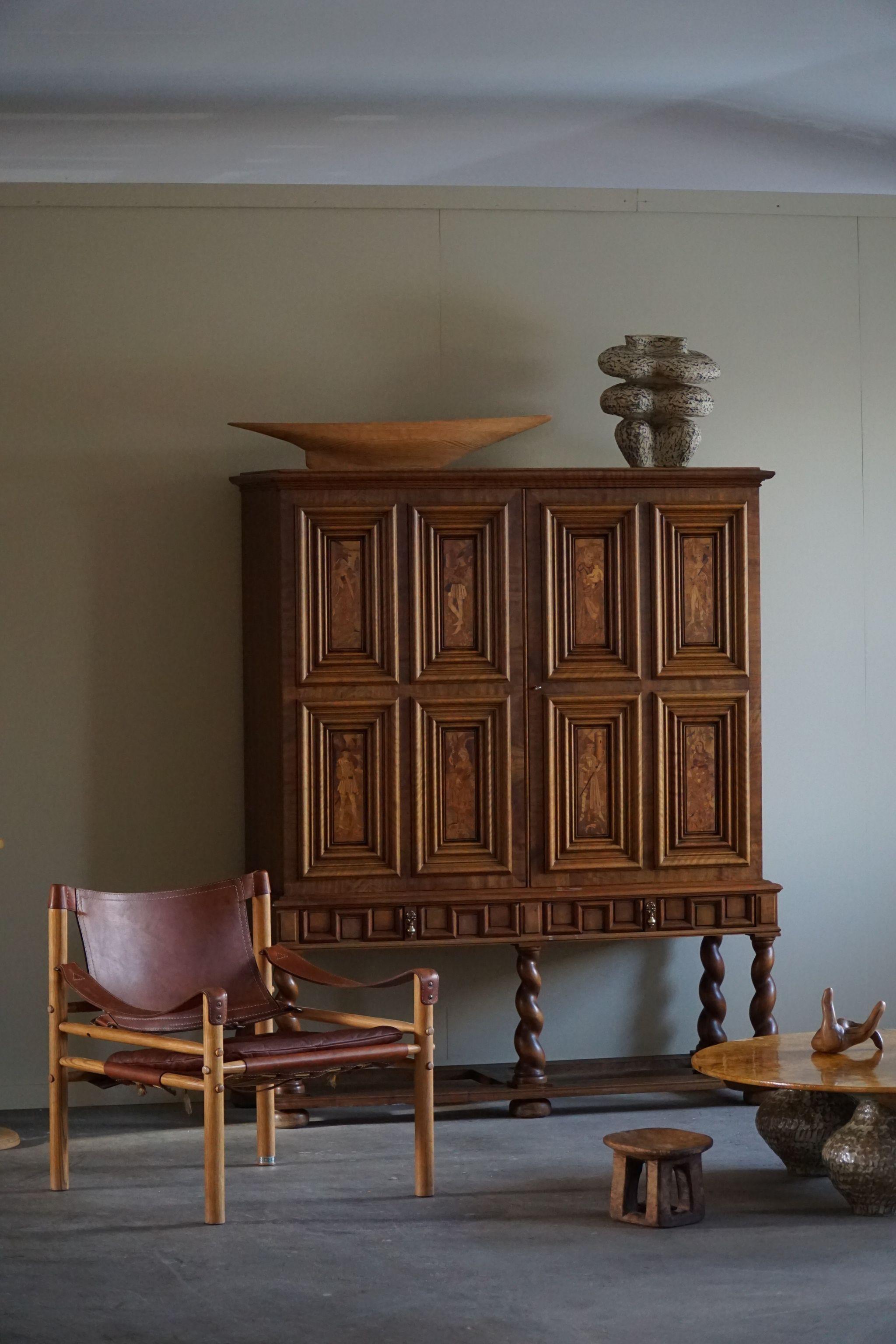 Sculptural Geometric Cabinet in Birch & Intarsia, Swedish Grace, Modern, 1930s For Sale 6