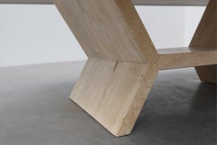 Sculptural geometric rectangular travertine coffee, Italy 1960s