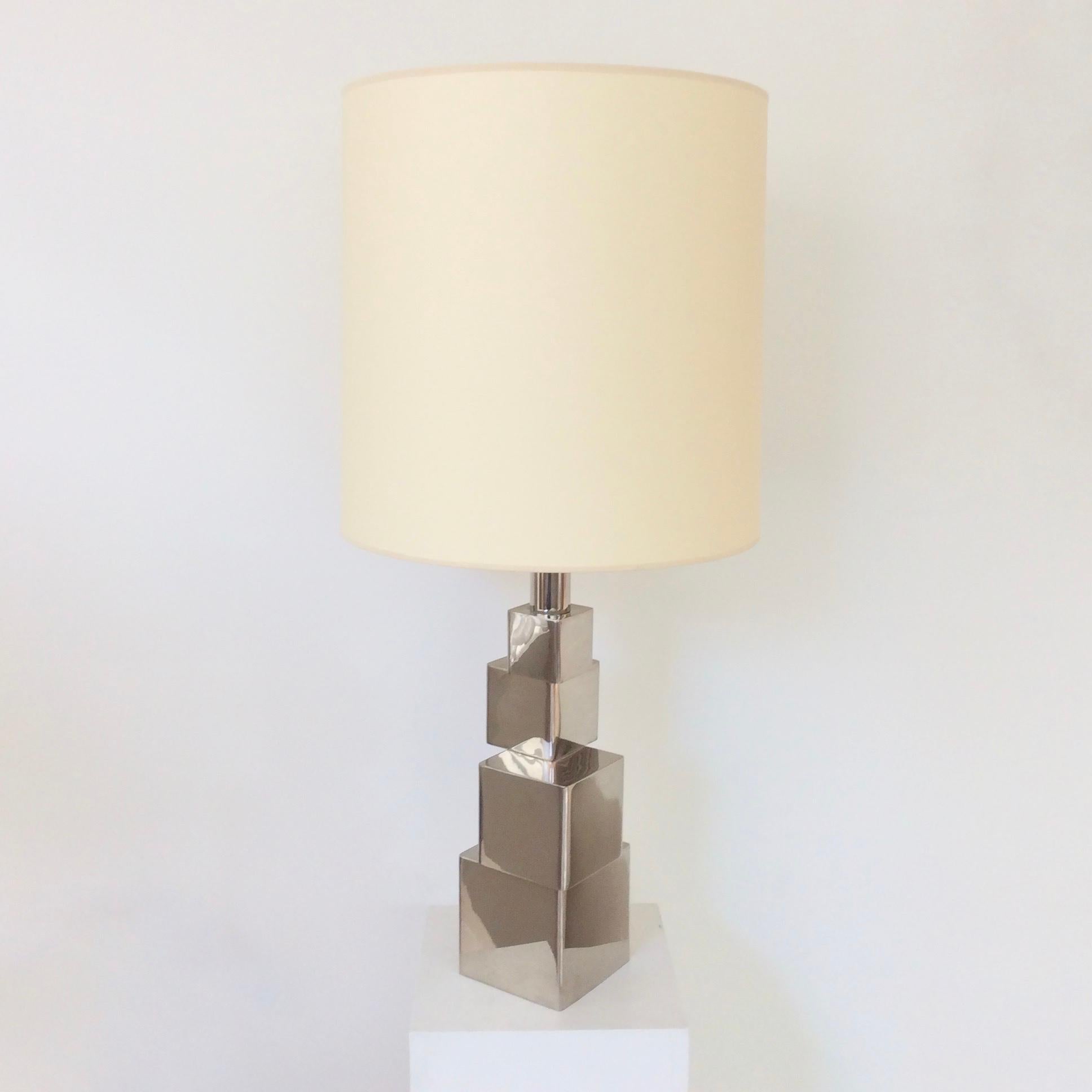 Sculptural Geometric Table Lamp, circa 1970, France In Good Condition In Brussels, BE