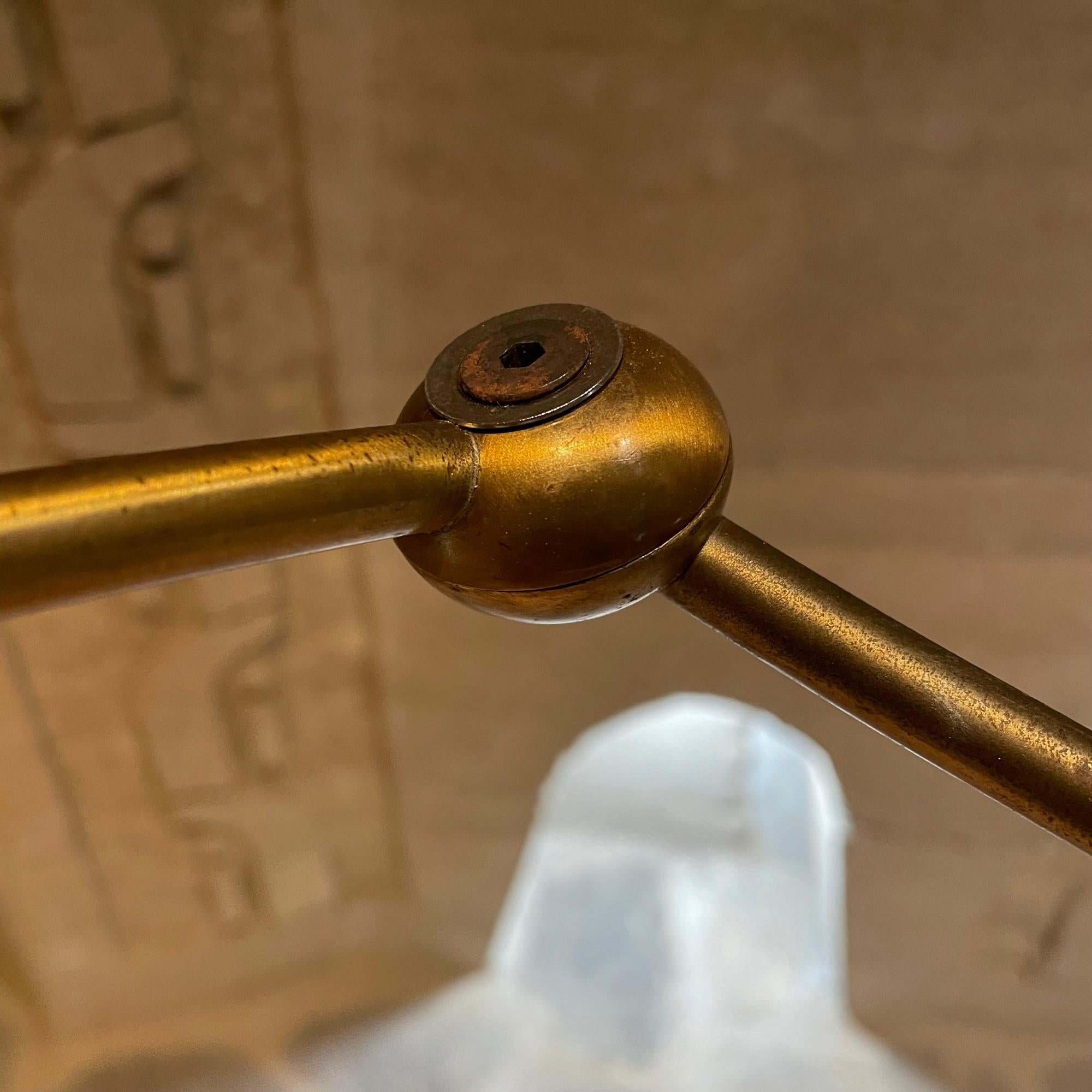 Sculptural German Reading Pharmacy Floor Lamp Patinated Brass by Holtkotter 1980 In Good Condition In Chula Vista, CA